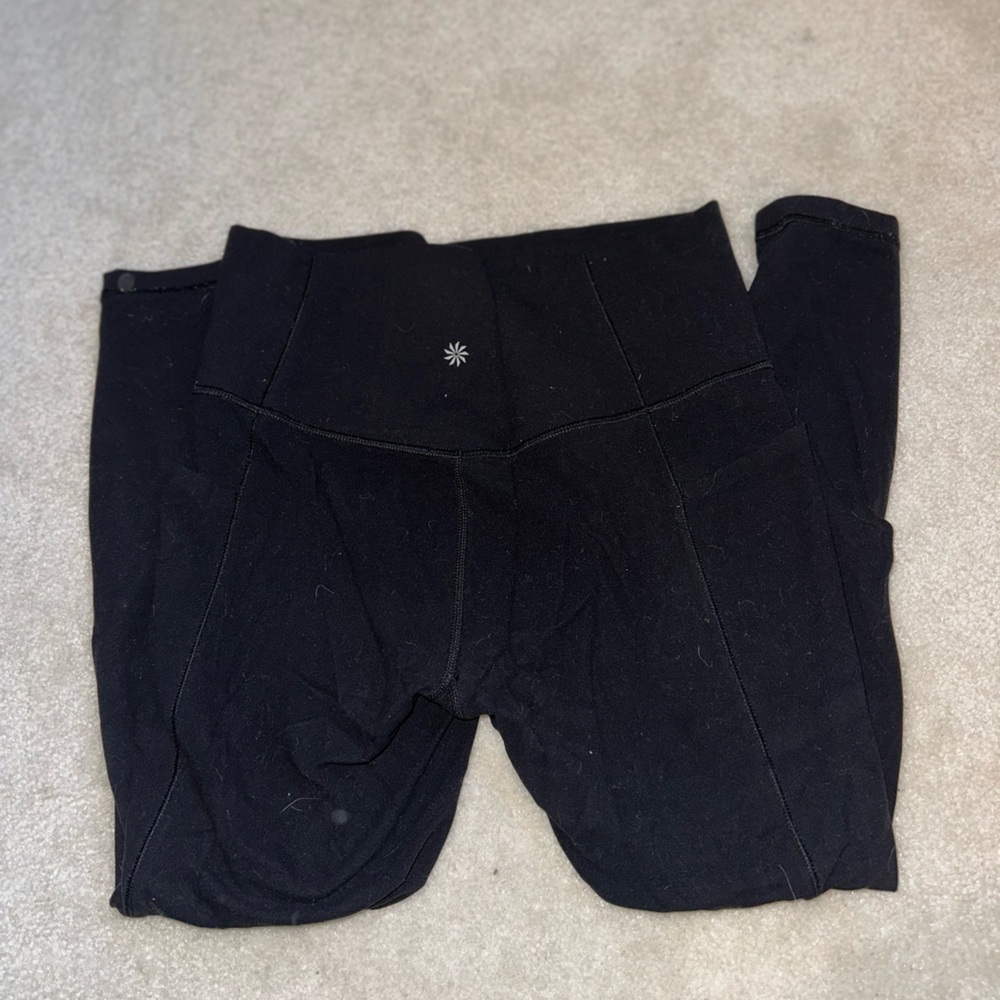 Athleta Black Salutation Stash Pocket Leggings Small Petite